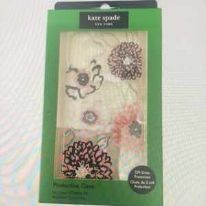 Kate Spade Pink and Black Floral iPhone 16 Case